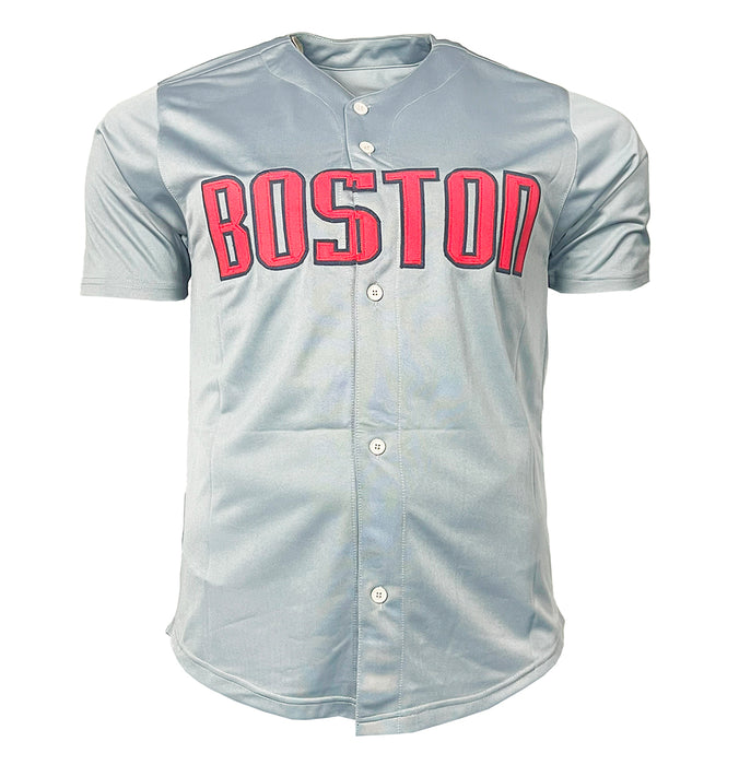 Steve Pearce Signed 2018 WS MVP Inscription Boston Grey Baseball Jersey (PSA)