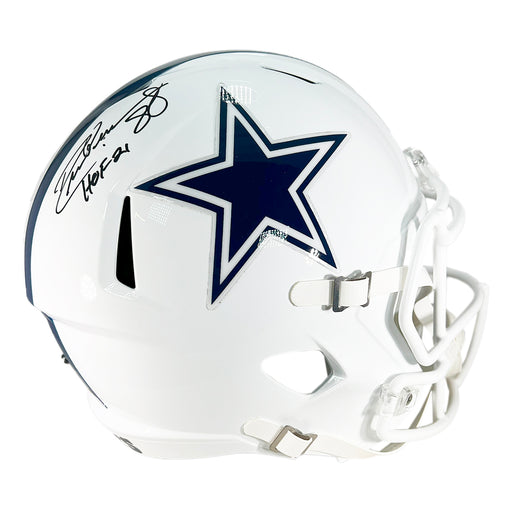 Drew Pearson Signed HOF 21 Inscription Dallas Cowboys Alt 2022 Speed Full-Size Replica Football Helmet (JSA)