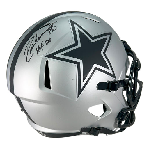 Drew Pearson Signed HOF 21 Inscription Dallas Cowboys Rave Full-Size Replica Football Helmet (JSA)