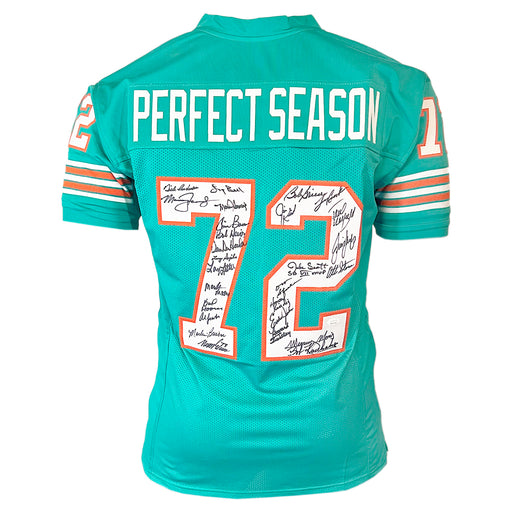 1972 Perfect Season Team Signed Miami Teal Football Jersey (JSA WPP246164)