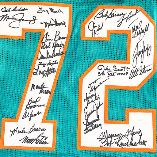 1972 Perfect Season Team Signed Miami Teal Football Jersey (JSA WPP246164)