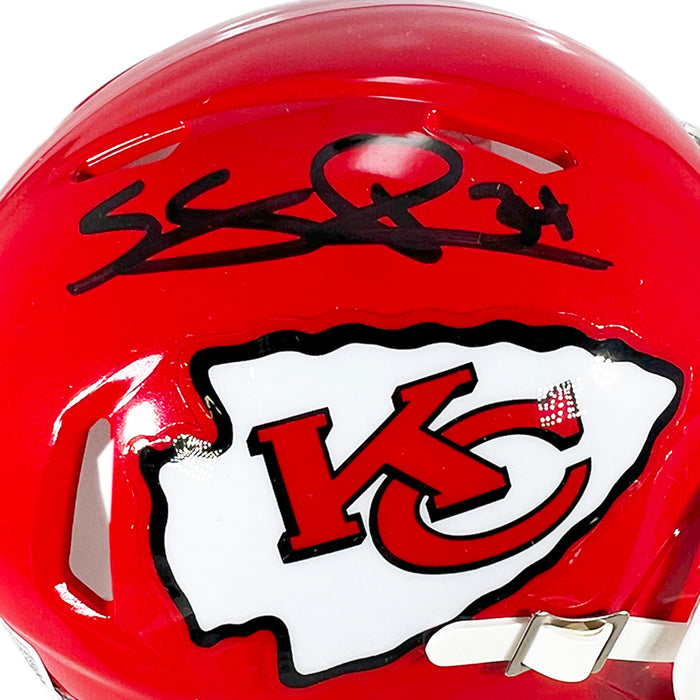 Samaje Perine Signed Kansas City Chiefs Speed Mini Football Helmet (Beckett)