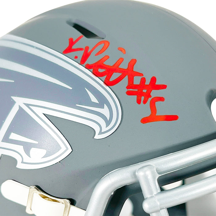 Kyle Pitts Signed Atlanta Falcons Slate Alternate Speed Mini Football Helmet (Beckett)