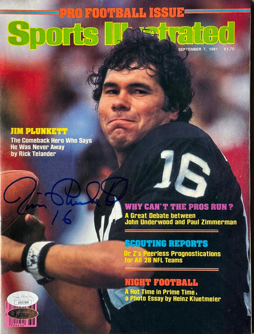 Jim Plunkett Signed Sports Illustrated 9/7/1981 Issue (JSA)