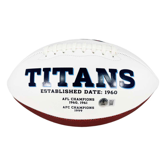 Tony Pollard Signed Tennessee Titans Official NFL Team Logo Football (Beckett)