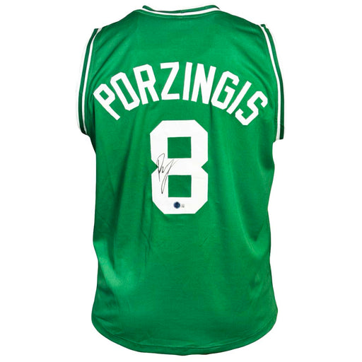 Kristaps Porzingis Signed Boston Green Basketball Jersey (Beckett)