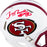 Jerry Rice Signed San Francisco 49ers Flat White Speed Mini Football Helmet (Beckett)