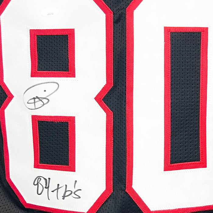 Andre Rison Signed 84 TD Inscription Atlanta Black Football Jersey (JSA)