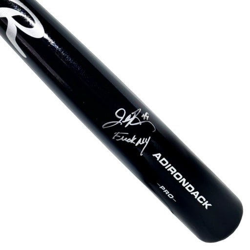 John Rocker Signed F*ck NY Inscription Rawlings Black Baseball Bat (JSA)