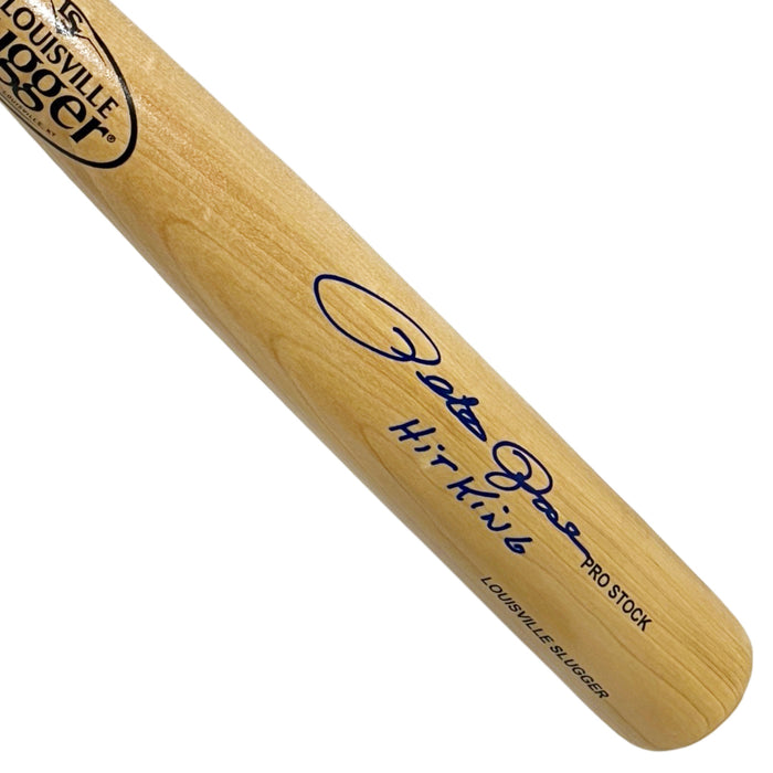 Pete Rose Signed Hit King Inscription Louisville Slugger Official MLB Blonde Baseball Bat (JSA)