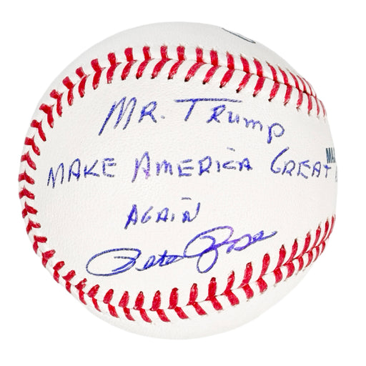 Pete Rose Signed Mr Trump Make America Great Again Inscription Rawlings Official Major League Baseball (JSA)