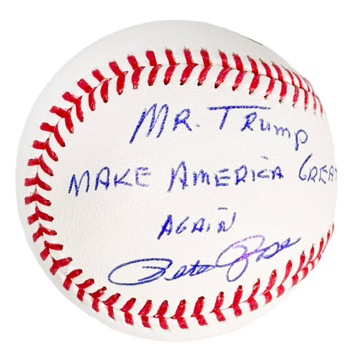 Pete Rose Signed Mr Trump Make America Great Again Inscription Rawlings Official Major League Baseball (JSA)