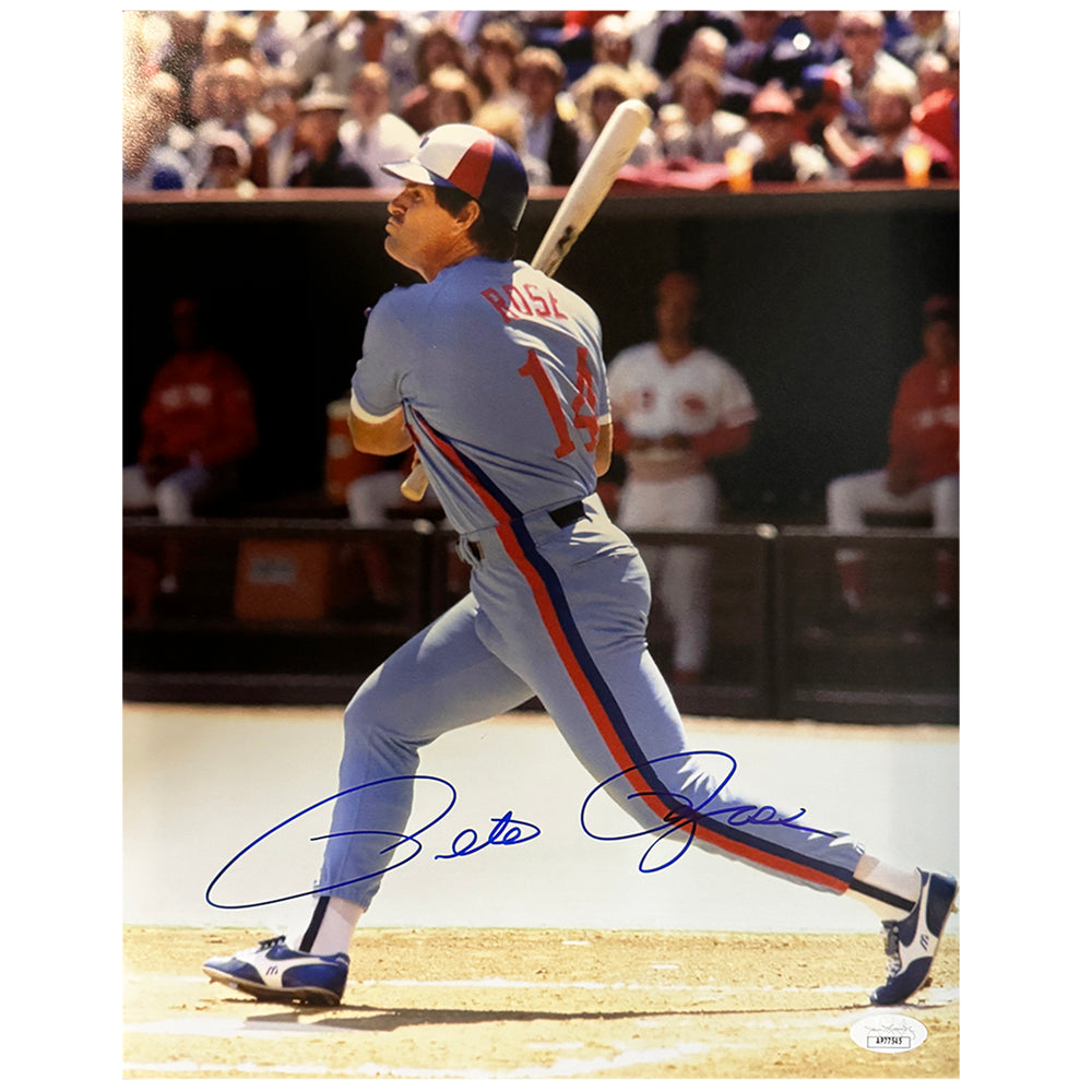 Pete Rose Signed Montreal Pose 8 Baseball 8x10 Photo (JSA)