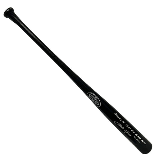 Pete Rose Signed Sorry I Bet on Baseball Inscription Louisville Slugger Official MLB Black Baseball Bat (JSA)