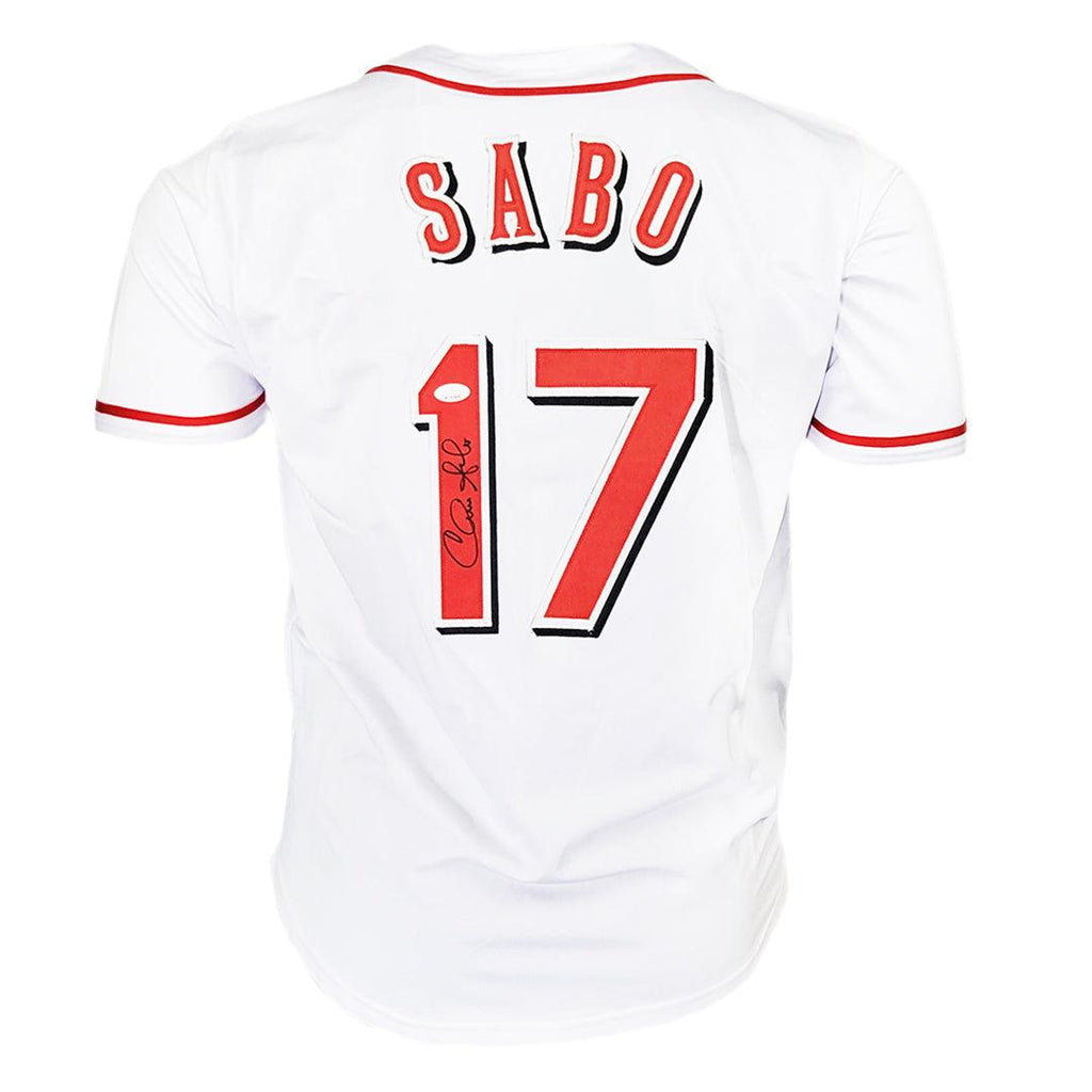 Chris Sabo Signed Cincinnati Red Baseball Jersey JSA 