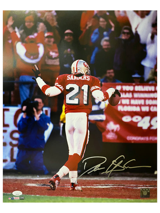 Deion Sanders Signed San Francisco Celebrating 16x20 Photo (Beckett)