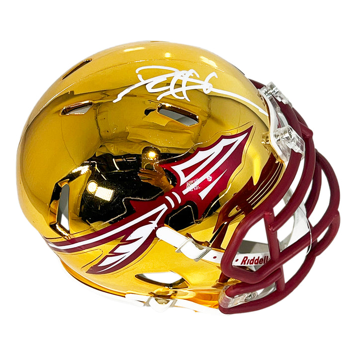 Deion Sanders Signed Florida State Seminoles Chrome Speed Mini Football Helmet (Beckett)