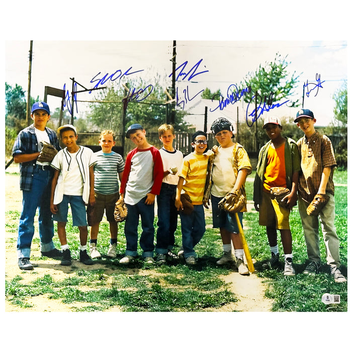 Sandlot Movie Cast Signed 8 Signature Baseball 16x20 Photo (Beckett)