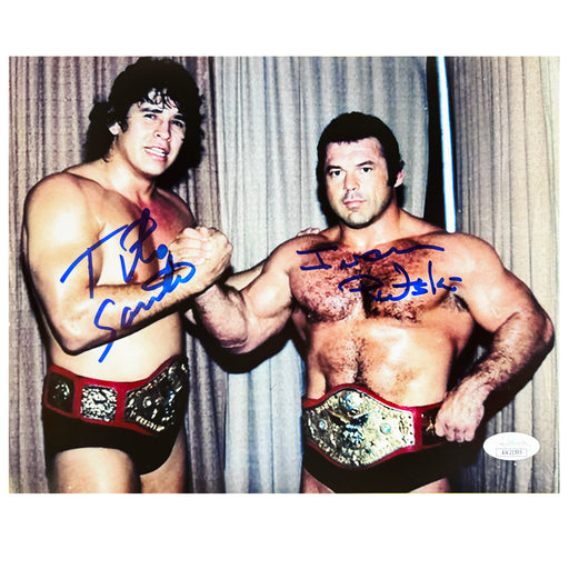 Tito Santana Ivan Putski Signed Dual Signature Pose 5 Wrestling 8x10 Photo (JSA)