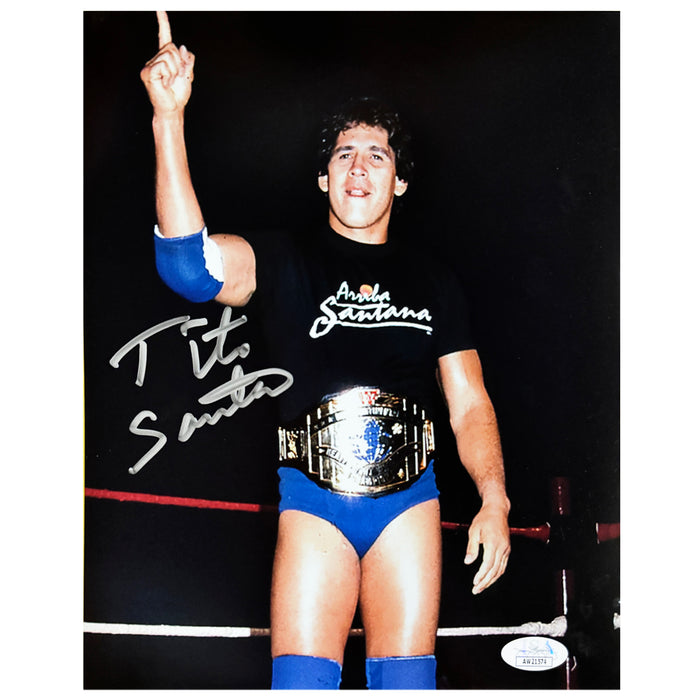 Tito Santana Signed Pose 4 Wrestling 8x10 Photo (JSA)