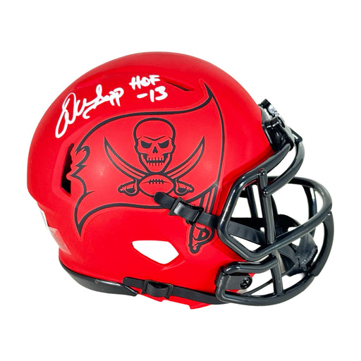 Warren Sapp Signed HOF 13 Inscription Tampa Bay Buccaneers Rave Mini Football Helmet (Beckett)