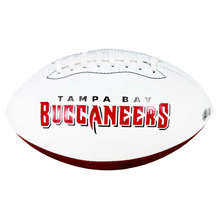 Warren Sapp Signed HOF 13 Inscription Tampa Bay Buccaneers Official NFL Team Logo Football (Beckett)