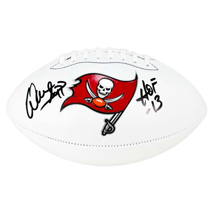 Warren Sapp Signed HOF 13 Inscription Tampa Bay Buccaneers Official NFL Team Logo Football (Beckett)