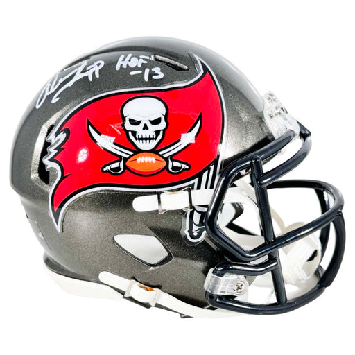 Warren Sapp Signed White Ink Tampa Bay Buccaneers Speed Mini Football Helmet (Beckett)
