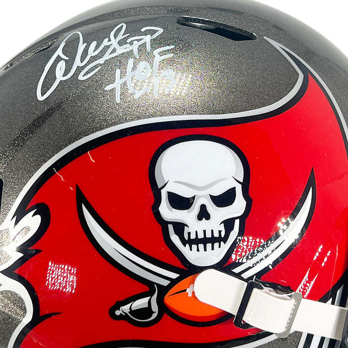 Warren Sapp Signed HOF 13 Inscription Tampa bay Buccaneers Speed Full-Size Replica Football Helmet (BECKETT )