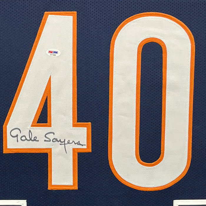 Framed Autographed/Signed Gale Sayers 33x42 Chicago Blue Football Jersey  PSA/DNA COA at 's Sports Collectibles Store