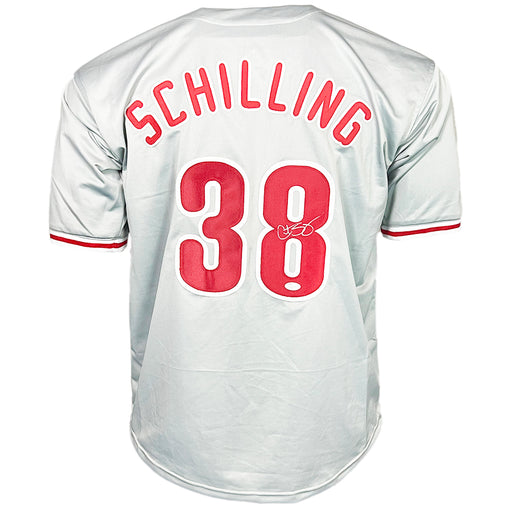 Curt Schilling Signed Philadelphia Grey Baseball Jersey (JSA)