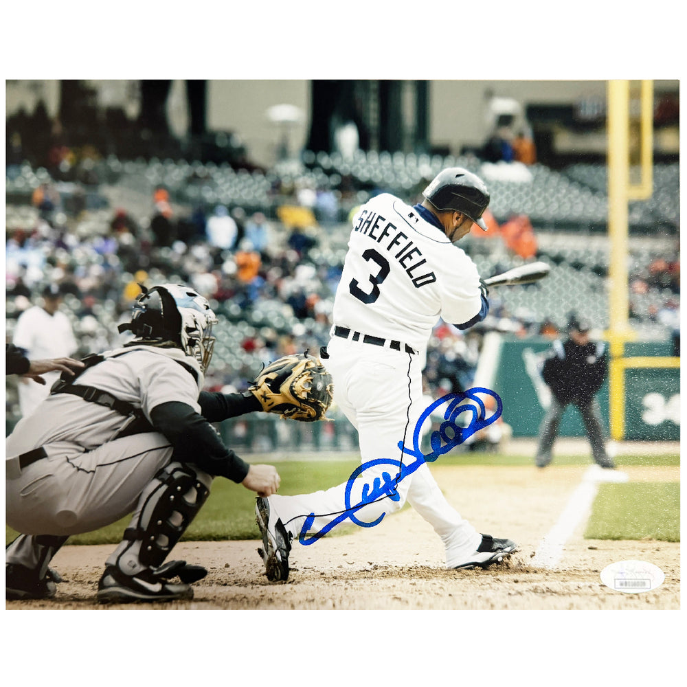 Gary Sheffield Signed Detroit Pose 3 Baseball 8x10 Photo (JSA)