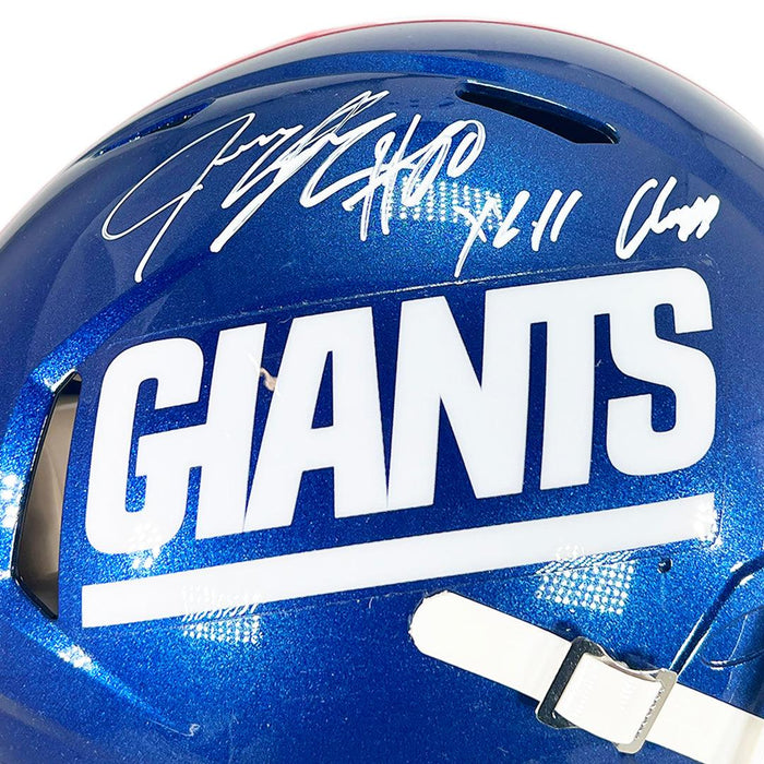 Jeremy Shockey Autographed New York Giants Mini Helmet JSA