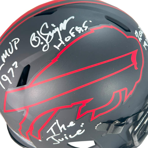 OJ Simpson Signed 4 Inscription Buffalo Bills Authentic Eclipse Speed Full-Size Football Helmet (JSA)