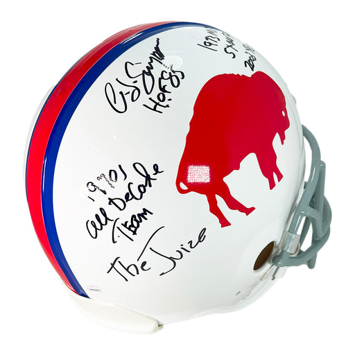 OJ Simpson Signed Multi Inscription Buffalo Bills Throwback 65-73 Authentic Full-Size Football Helmet (JSA)