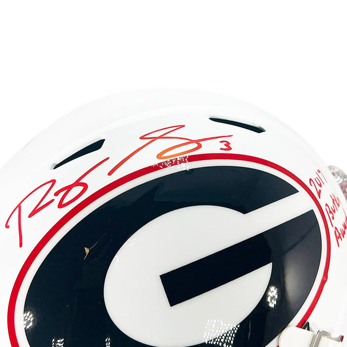 Roquan Smith Signed 2017 Butkus Award Inscription Georgia Bulldogs AMP Speed Full-Size Replica Football Helmet (Beckett) - RSA