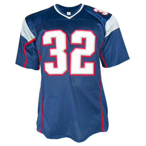 Antowain Smith Signed 2x SB Champ Inscription New England Blue Football Jersey (JSA)