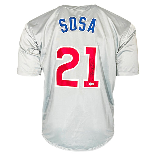 Sammy Sosa Signed Chicago Grey Baseball Jersey (Beckett)