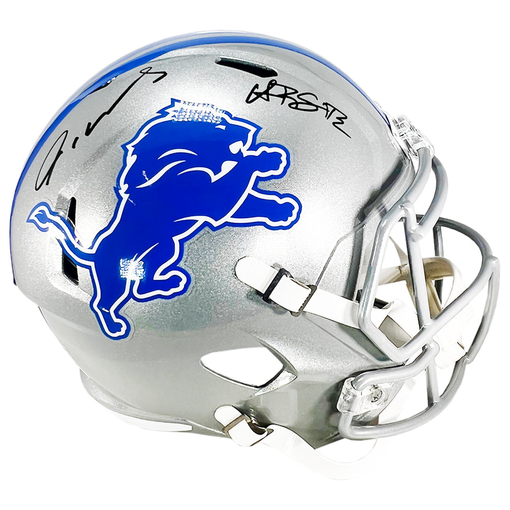 Amon-Ra St. Brown and Jameson Williams Dual Signed Detroit Lions Speed Full-Size Replica Football Helmet (JSA)