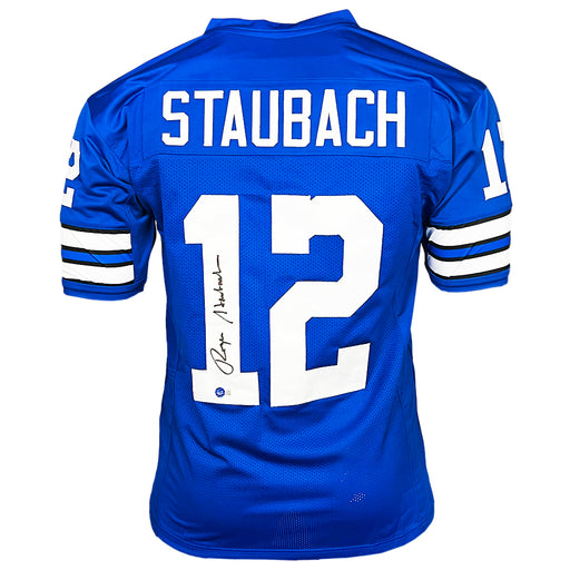 Roger Staubach Authentic Signed White Pro Style Jersey BAS