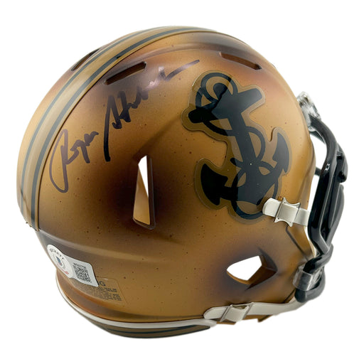 Roger Staubach Signed Navy Midshipmen Speed Mini Football Helmet (Beckett)