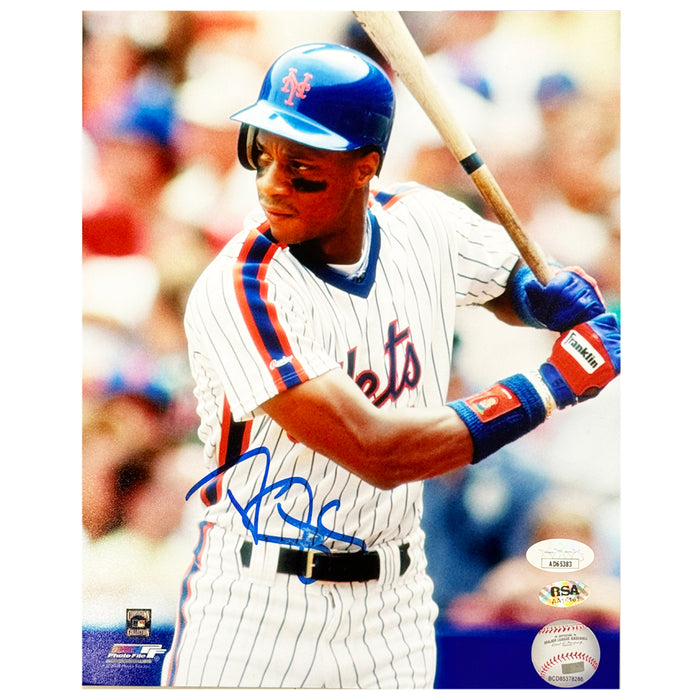 Darryl Strawberry Signed New York Pose 7 Baseball 8x10 Photo (JSA)