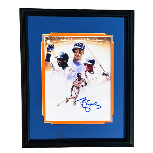 Darryl Strawberry Signed New York Shea Stadium Baseball Framed 11x14 Photo (JSA)