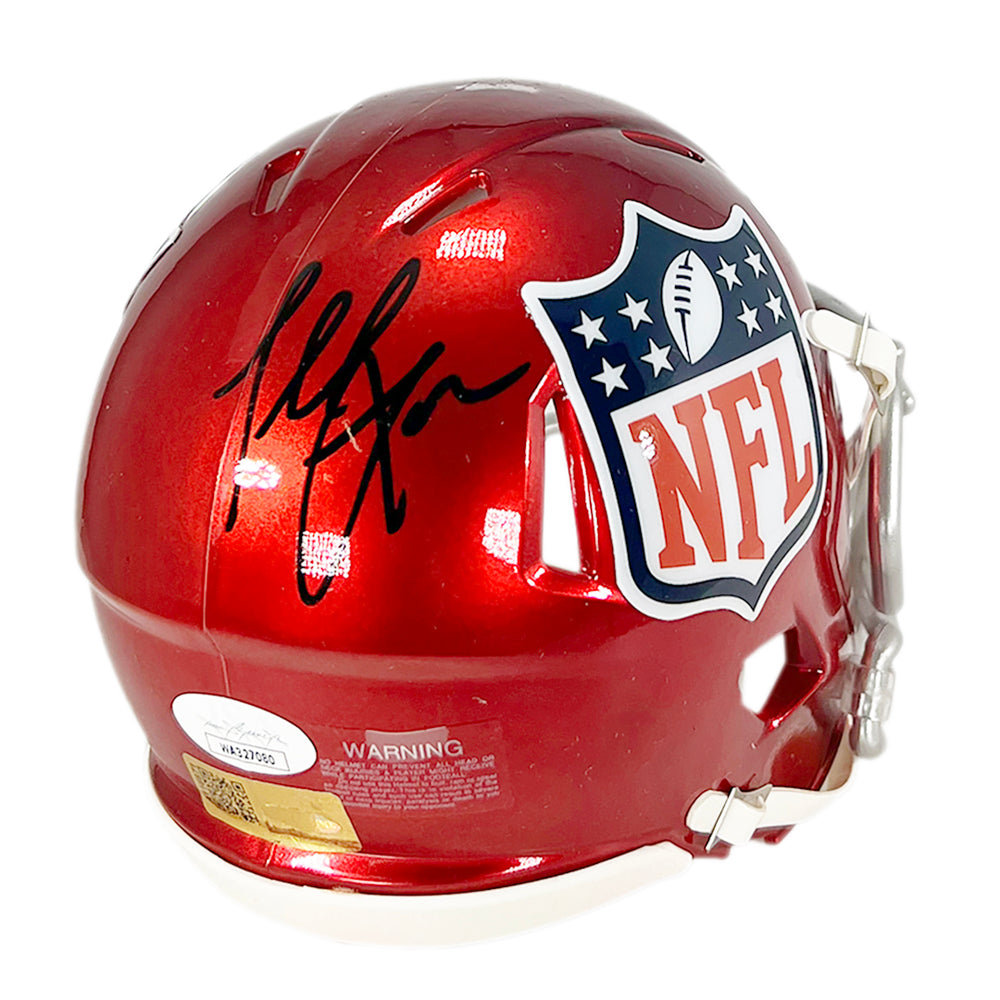 Terrell Suggs Signed NFL Speed Mini Football Helmet (JSA) — RSA