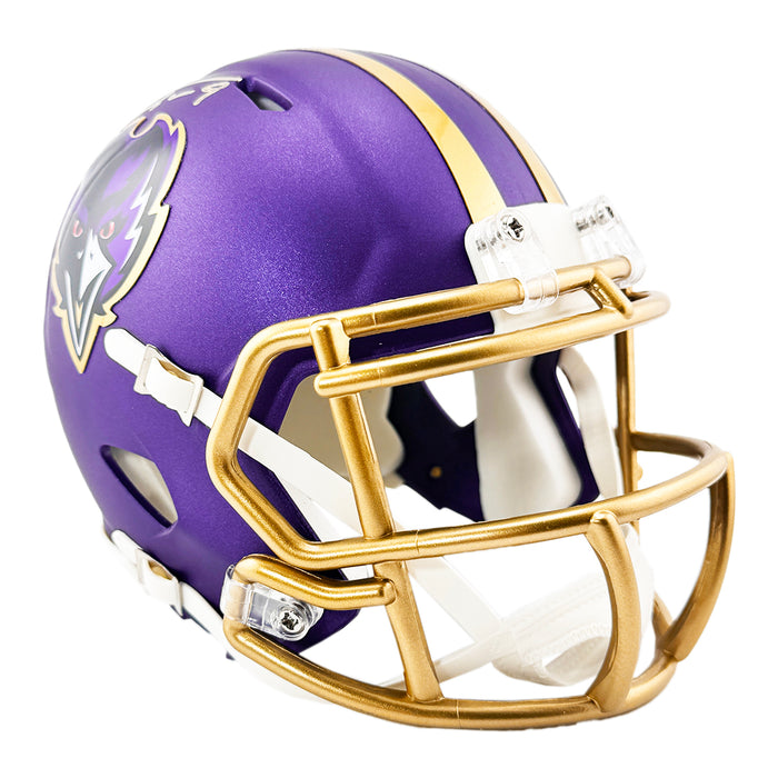 Justin Tucker Signed Baltimore Ravens Alt 2024 Speed Mini Football Helmet (Beckett)