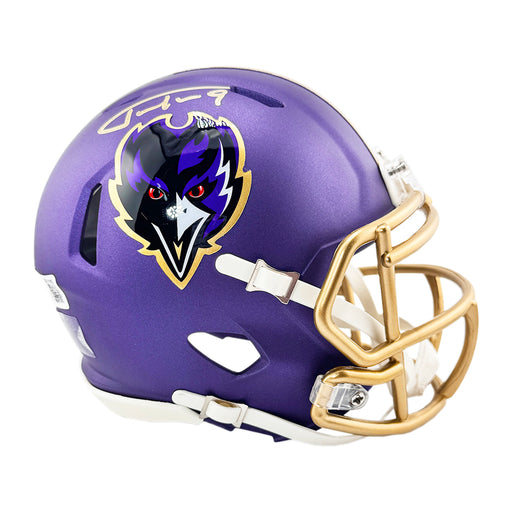 Justin Tucker Signed Baltimore Ravens Alt 2024 Speed Mini Football Helmet (Beckett)