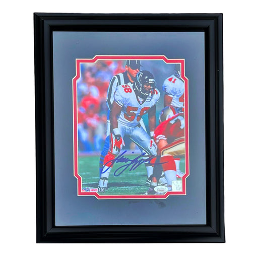 Jessie Tuggle Signed Atlanta Pose 1 Football Framed 8x10 Photo (JSA)