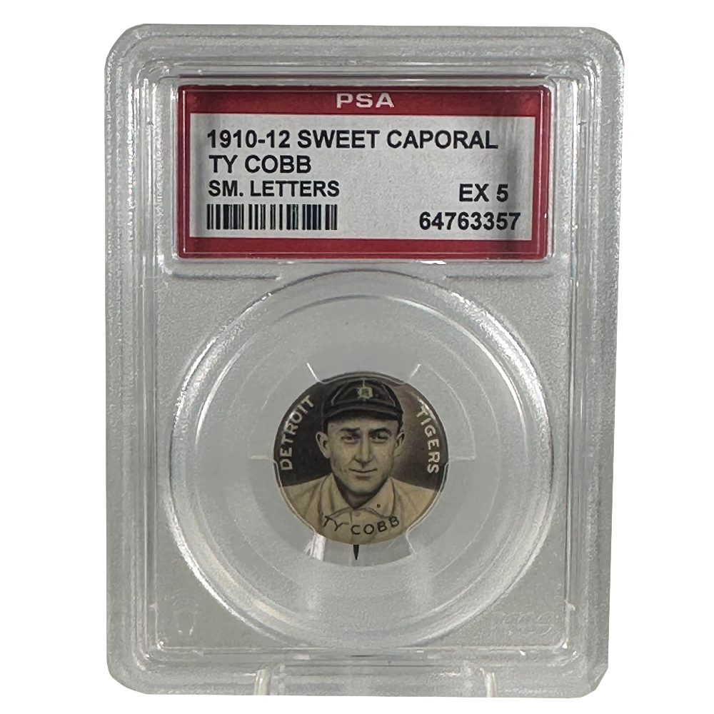 1910-12 P2 Ty Cobb Sweet Caporal Pins PSA 5 EX Condition