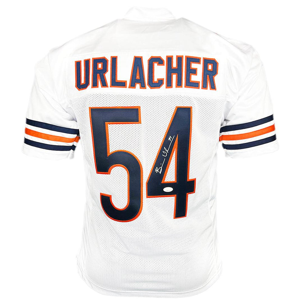 Brian Urlacher Signed Chicago White Football Jersey (JSA) — RSA