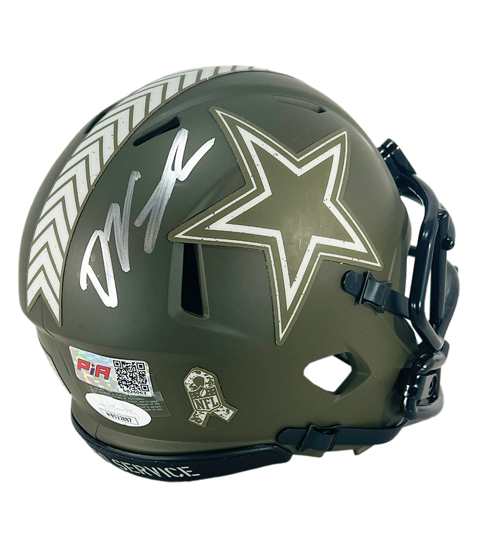 Deuce Vaughn Signed Dallas Cowboys Salute to Service Mini Football Hel